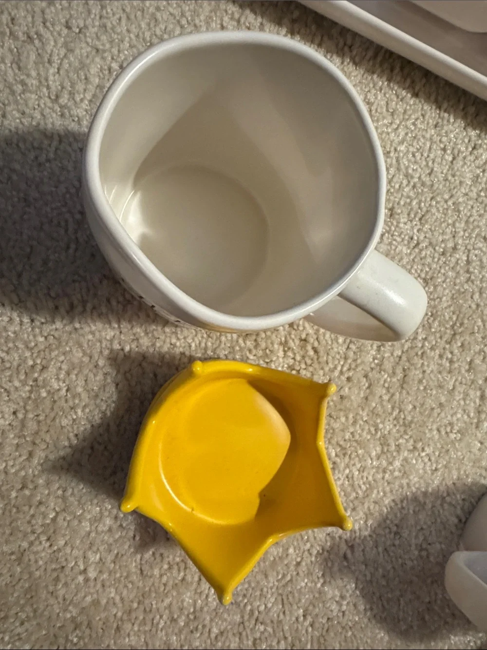 Rae Dunn QUEEN Bee Ceramic Mug with Yellow Crown Lid